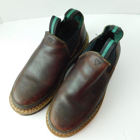 Georgia Giant Romeo Brown Leather Work Boots Shoes Pull-On Womens 8, GR362 EUC - Picture 5 of 14